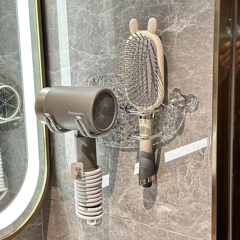 洗漱梳吹风机卫生间神器壁挂式气垫墙壁置物架皮筋头绳免打孔收纳,家庭/个人清洁工具,吹风机置物架,淘宝优惠券,粉丝福利购,淘宝优惠卷