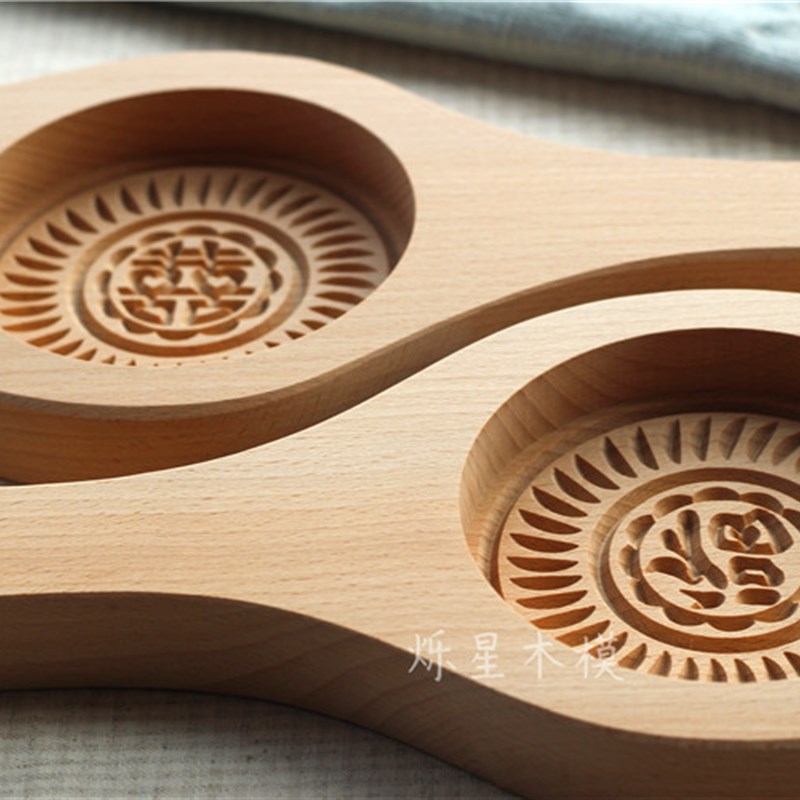 新款包邮大号馒头模木模面食糕点馒头绿豆南瓜饼冰皮月饼模具木质