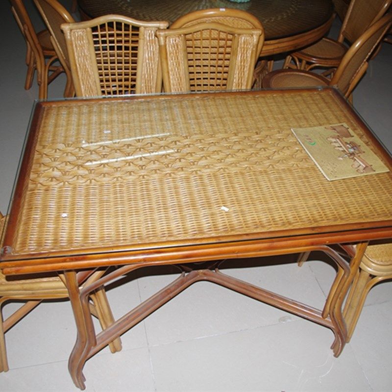 印尼真藤方桌长方形餐桌饭桌藤编桌椅藤木家用藤艺餐桌,住宅家具,玻璃餐桌,淘宝优惠券,粉丝福利购,淘宝优惠卷