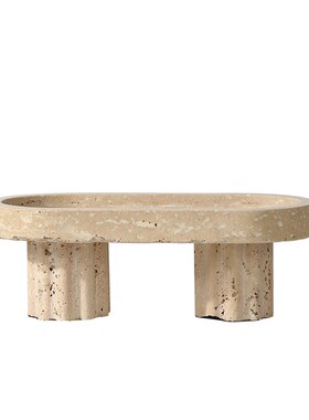 北欧侘寂风大理石样板房书柜酒柜茶几水果坚果盘客厅餐桌托盘摆件