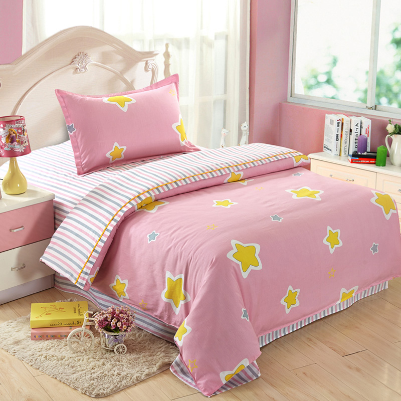 三件套床上用品学生单人宿舍纯棉1.2床单可爱女孩全棉被套男生90