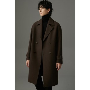 【储格】重磅羊毛大衣男中长款毛绒23秋冬季毛呢子风衣女加厚外套