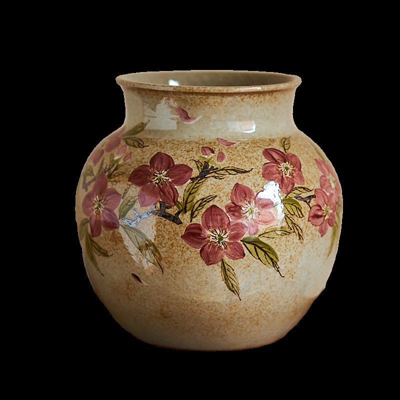 山谷 景德镇全手工手绘釉下彩花瓶复古桌面居家鲜花干花大号花器