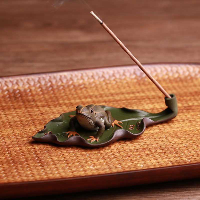 精品原矿紫砂茶宠摆件青蛙可养名家陈真全手工茶玩香插茶盘茶具