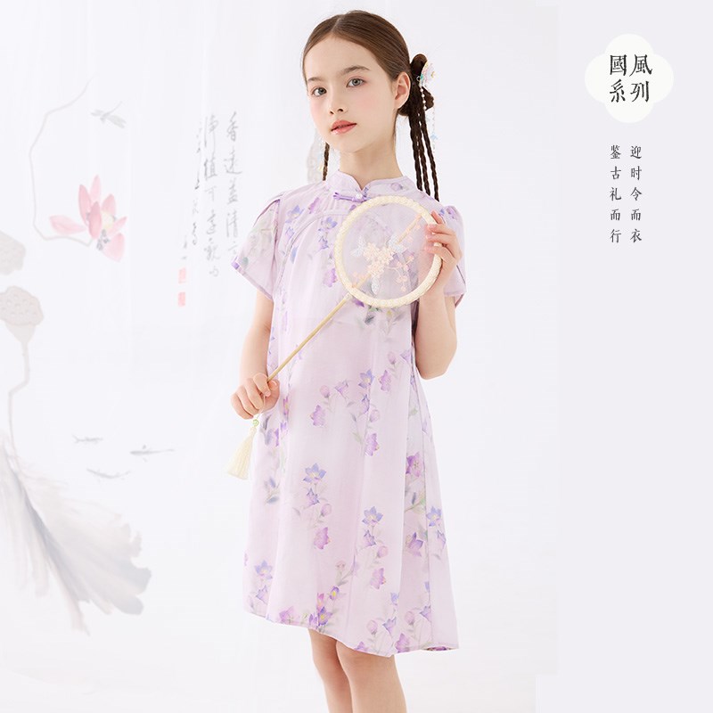 女童连衣裙夏季儿童新中式旗袍裙子2024新款国风汉服洋气公主裙