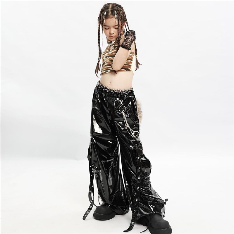 儿童爵士舞服装女童T台走秀潮少儿露脐甜酷表演服女团舞蹈演出服