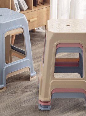 塑料凳子家用加厚椅子客厅板凳成人餐桌高凳可叠放方凳熟胶凳