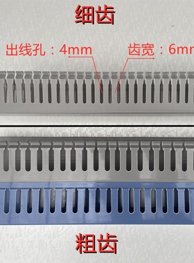 pvc线槽灰色开口密小细齿塑料配电箱柜U型阻燃明装网线走行理电缆