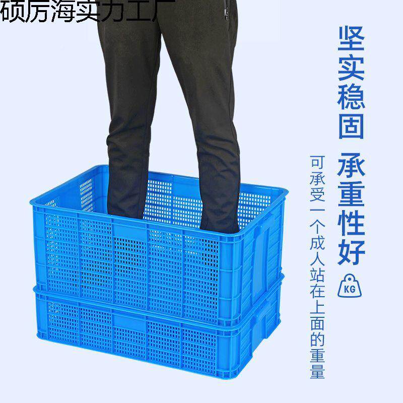 新周转塑料硕厉海实筐方长形筐镂空龙虾虾子苗活虾运输甲鱼蔬菜水