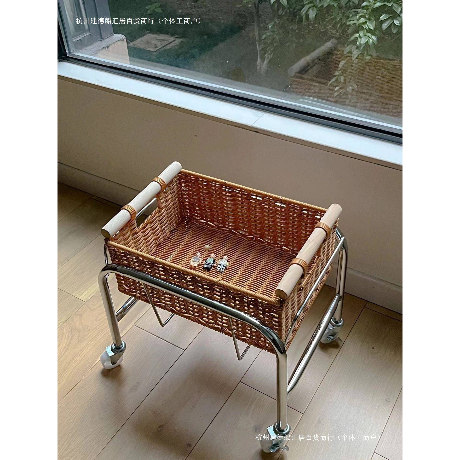 小推车家编用可脏移动仿藤编婴儿车船汇居中古衣织脏衣服收纳筐置
