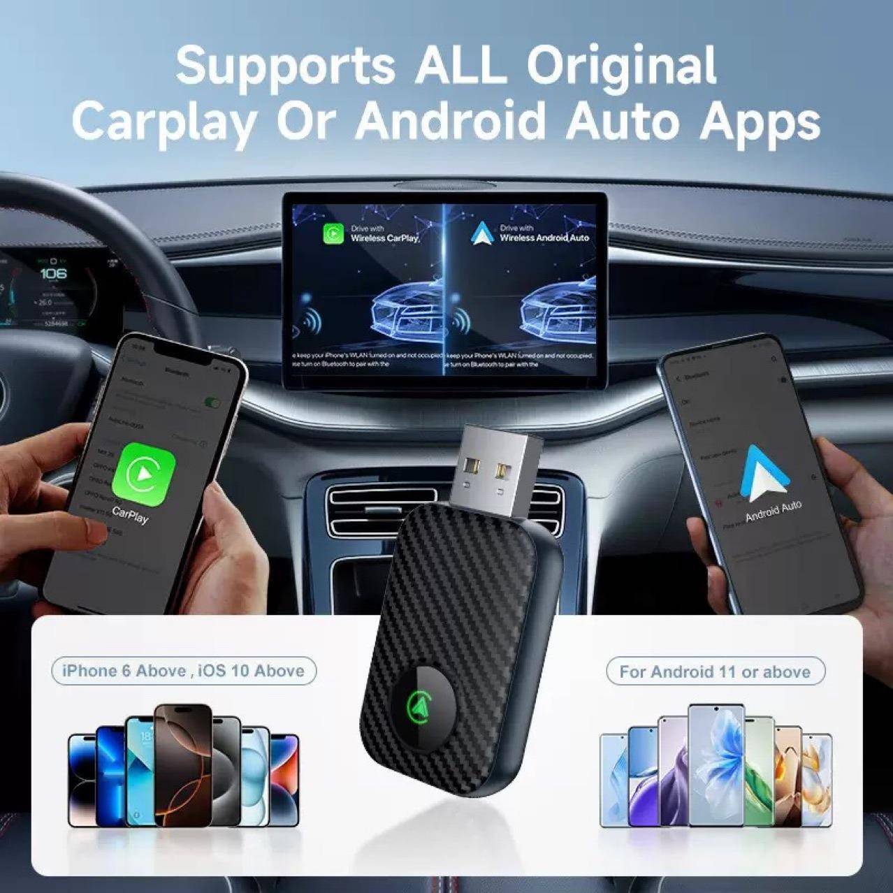 y热销carlpa有线盒转KY-ZU414无线盒子安卓Auto车机互联子carplay