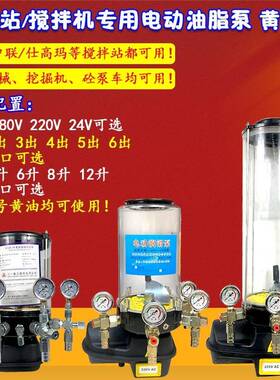 2搅站拌电动黄油泵润滑泵全自动油脂ZWB泵注油器砼泵车4升4v20v38