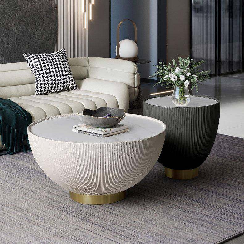 现代轻奢圆形岩板客厅几小户茶型意网红样版间茶桌大小CJ001创碗