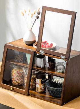 日式餐边茶柜实木收纳柜面碗柜桌物家用置OLS物厨房储柜水台面小