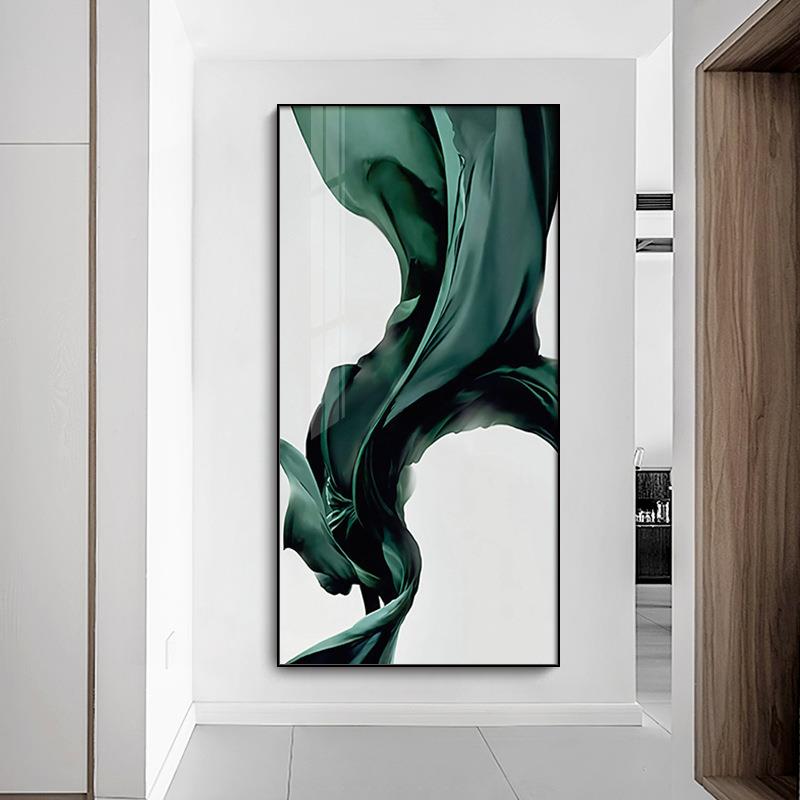 简约大气抽象入工门玄关饰画大装幅玄酒GUG店走廊挂画关画程壁画