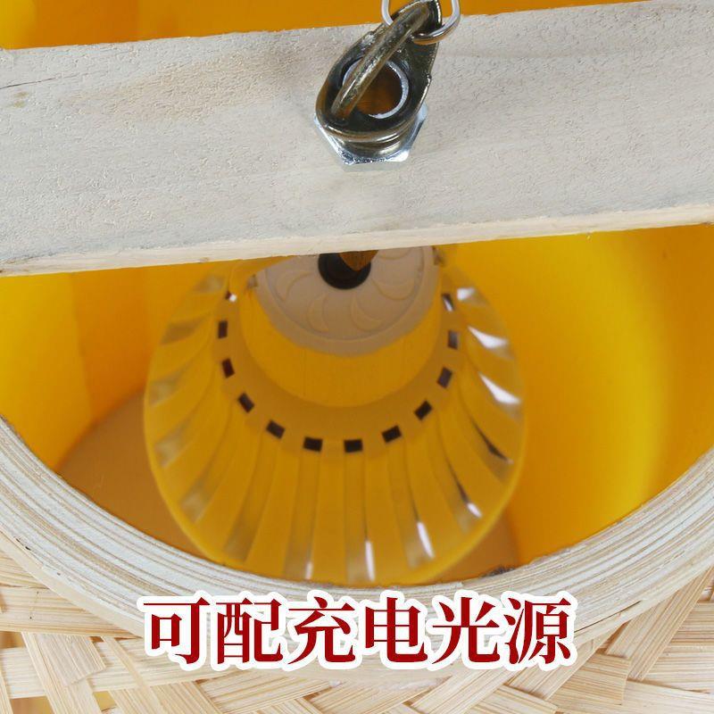 宫庙游杆可发光灯笼笼节日演出竹编灯巡笼LNI长古风手持手提灯led