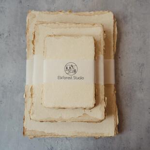 手a6水卡纸美绘棕色复古彩纸自然做旧毛边纸300g意刻古243法术封