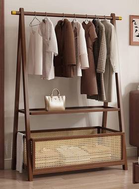 架简落地卧室家用衣架衣非实木次净衣帽架易中古挂衣服架子置NER