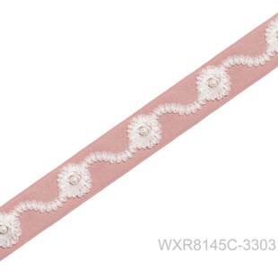 斯汀珍花纱带刺绣带子花带边幅珠宽4BZV6mm抱枕桌旗窗奥帘