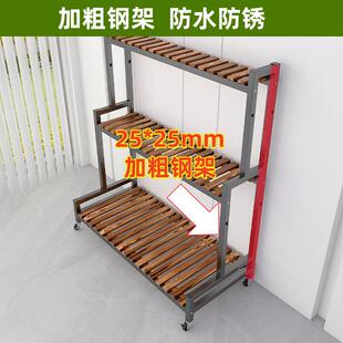 花架客厅落地式置物架台花DMW盆202阳新5款铁艺阶实木梯带轮移动