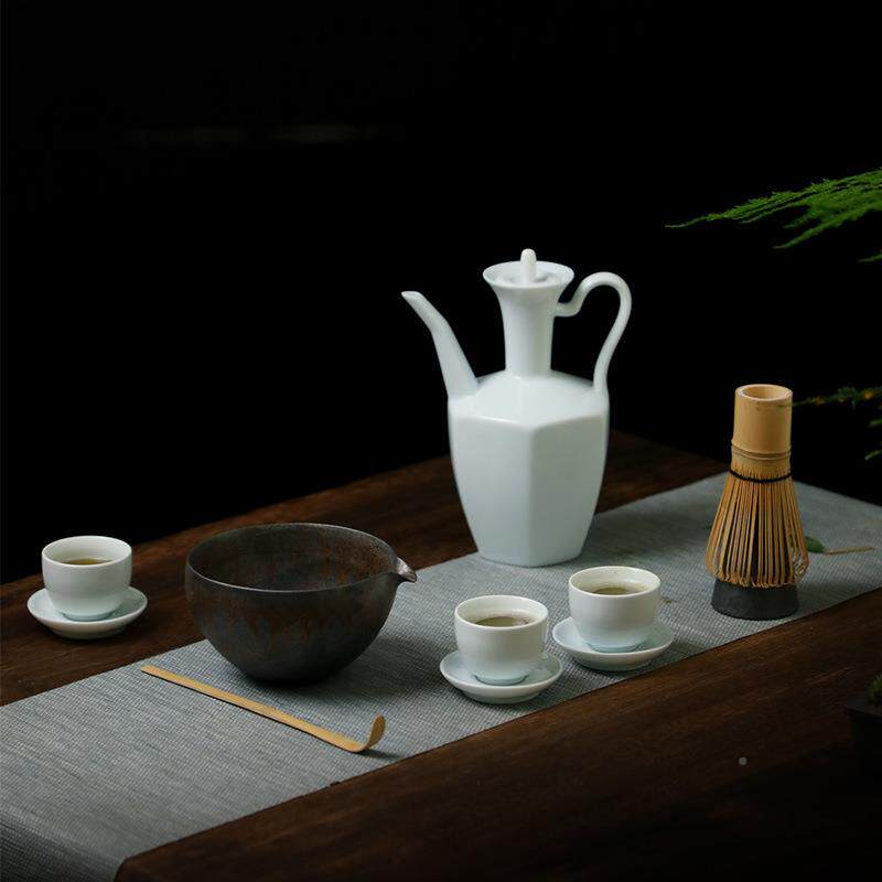 陶瓷复古仿点茶茶影青手执壶式汤瓶酒壶中茶艺宋APT宋代陶瓷仿宋