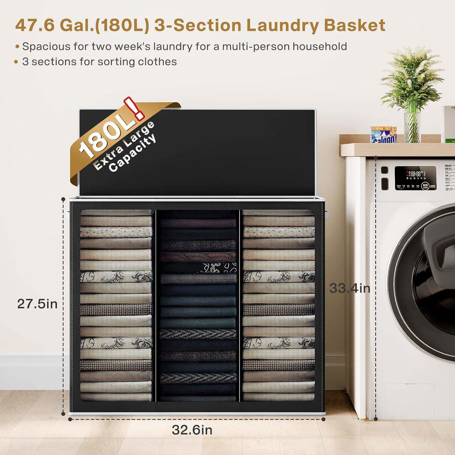 脏衣篓大号脏衣收纳筐家用折叠洗衣篮收纳分类收纳带盖超大容量