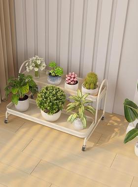 层新款客厅铁艺约花架置物UTH架阳多台可移动网简花架子多红肉花