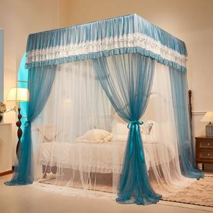 三门开落地双蚊帐家用SRX公主风加粗支架宫廷新款 层加纱密床幔床