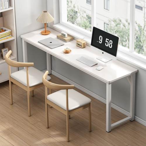 靠H&电脑桌家PGX用卧室学习书桌简办易出租屋长条桌工作台墙桌窄