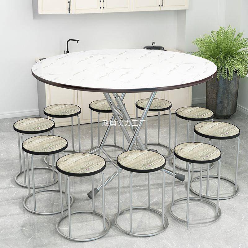 折叠桌型餐家桌用可折叠简易圆子4人8小户可折叠正ZHENGYON方形吃