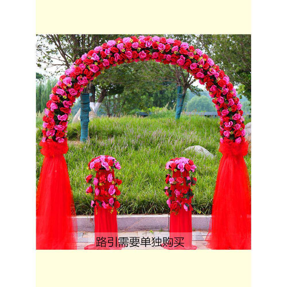 婚礼庆花门绢花拱门新款开业动店庆活拱门结LRD门婚拱装饰婚布置