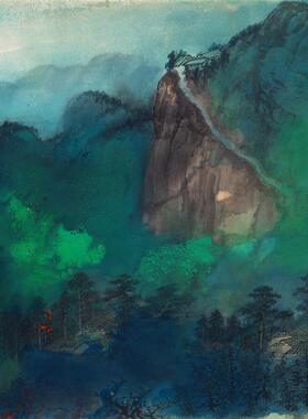 术水微喷字字画复制装裱客厅装饰YL201901名家画艺张大千谷口人家