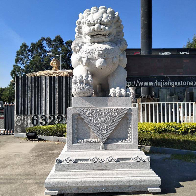 岩石狮门口酒店公司物石雕卷发狮子各种lw178动雕刻岗景花区园林