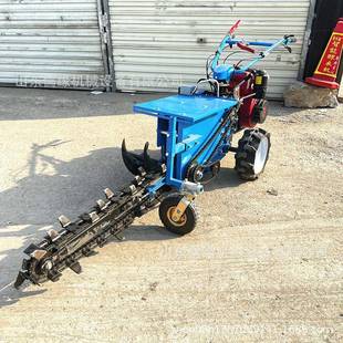 绿油化带槽开机GPY柴手扶链开沟机埋线缆挖条槽机