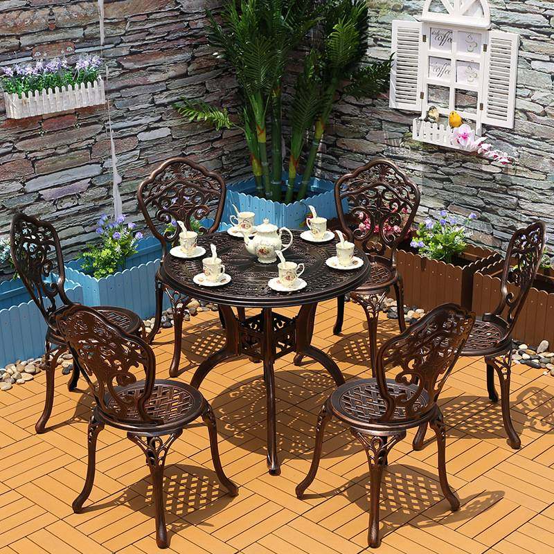 厂家直销阳台桌椅户外休闲庭院桌椅室外打牌喝茶桌椅铸铝家具