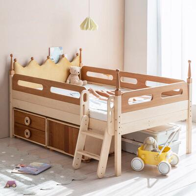 上形孩在树屋城床小置无品牌/物床架下堡多功能储物软包床头户型