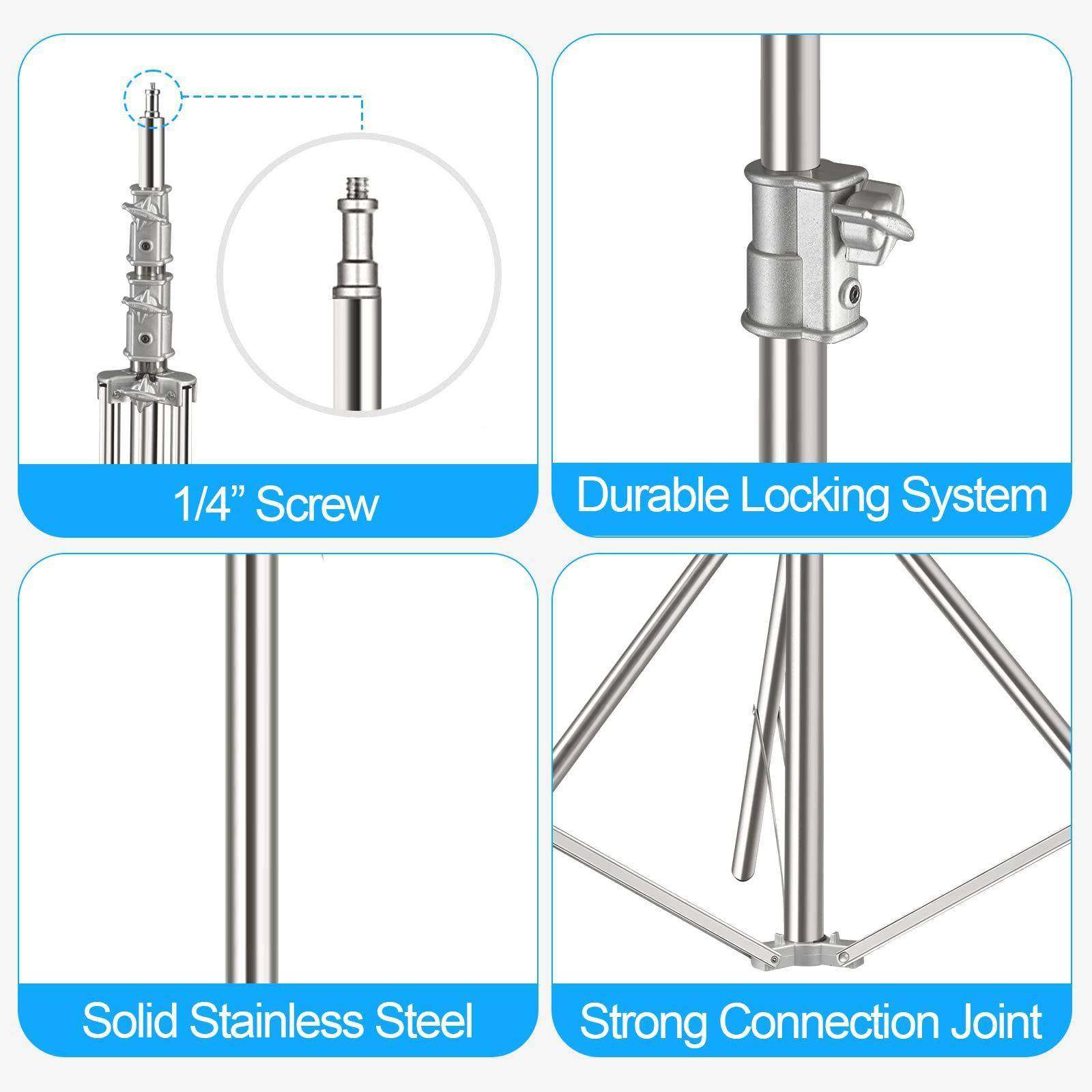 摄影灯不锈钢金灯架2.8米钢制三脚视闪无品牌/光灯加粗属支架影架