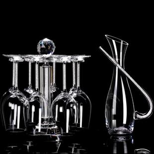 醒H888 高脚杯红酒杯家用套装 水晶钻石倒挂杯架转酒旋柜摆 件架子