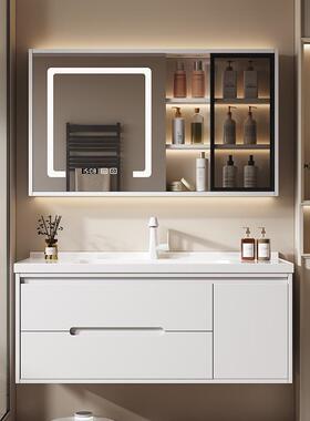 简橡YC80木烤型漆浴室柜组合约陶瓷一洗脸洗手盆卫体生间小户洗漱