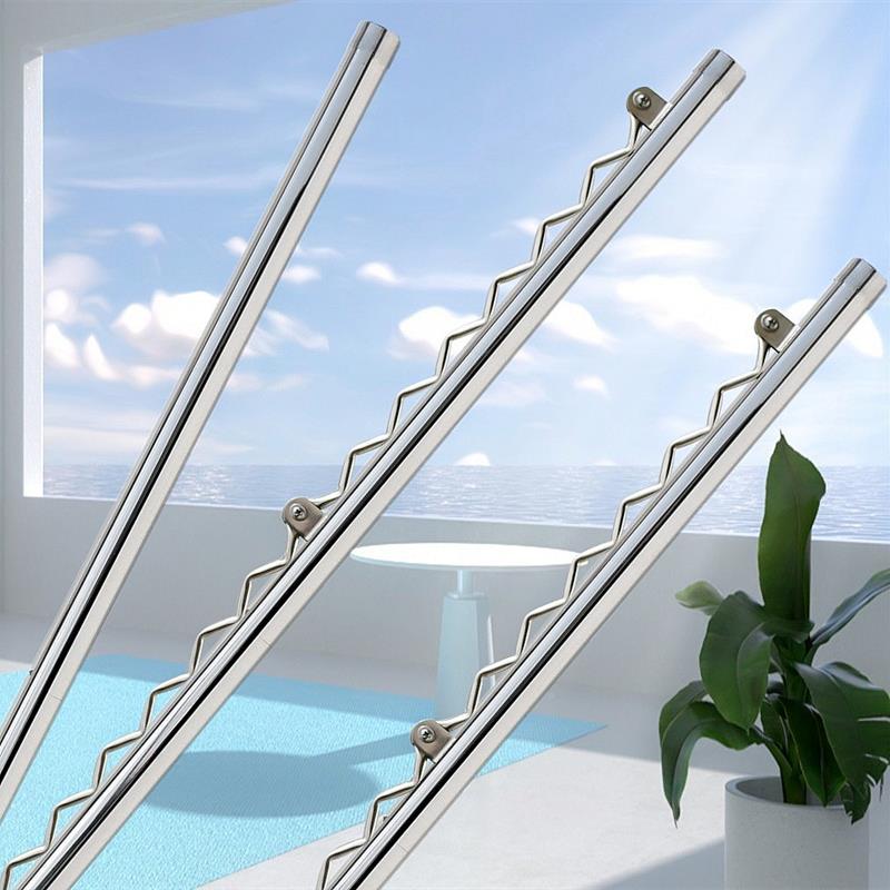 加长晾衣非伸缩晒杆防风窗衣户外被沛晴子阳台晾晒不锈钢管室内架