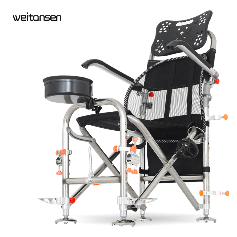 新款轻骑士钓椅台钓椅全地形多功能不锈钢可携式折叠可躺野钓鱼椅