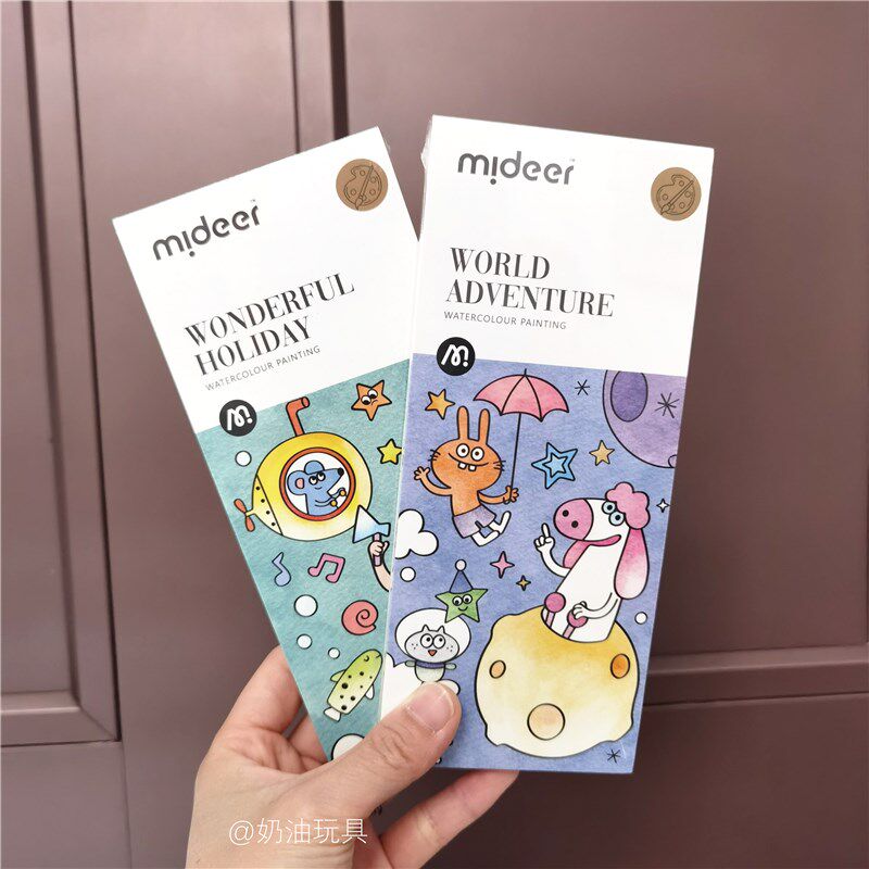 mideer弥鹿轻描淡彩儿童水粉绘画便携涂鸦绘本公主涂色水画本5岁+
