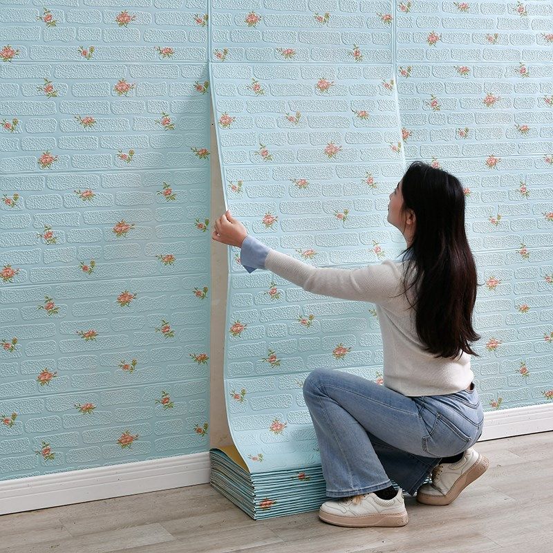 墙纸自粘防水防潮墙壁装饰遮丑宿舍客厅贴纸3d立体墙贴防撞壁纸