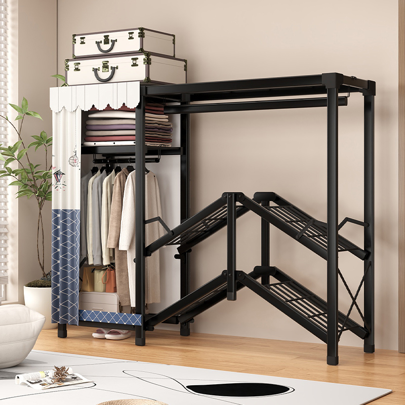 免安装折叠衣柜全钢架家用卧室出租房小户型加厚加粗组装简易衣橱