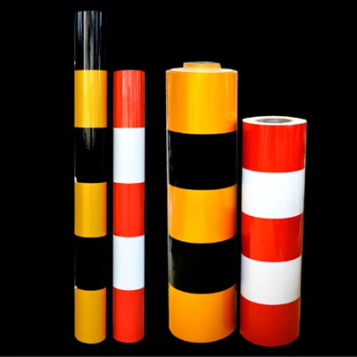 红白黄黑警示桩反光膜电线杆反光贴道口桩防幢反光条柱子反光条