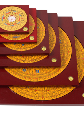 集福堂罗盘高精度三元三合综合盘罗经仪3寸4寸5寸6寸9寸指南针