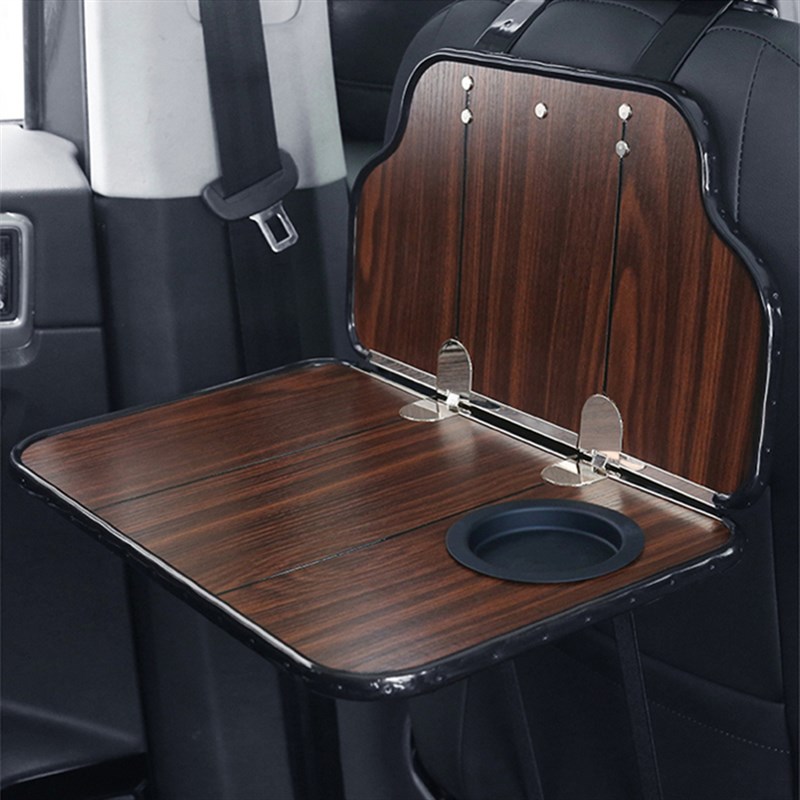 车用木质小桌板多功能折叠汽车后座电脑桌车载后排座椅餐桌水杯架