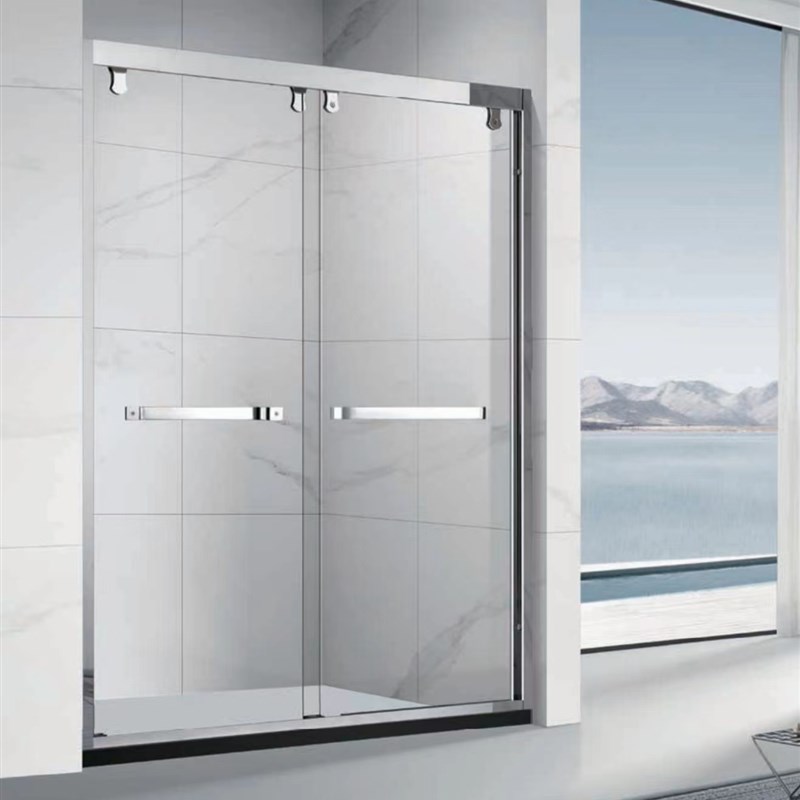 极窄浴室淋浴房玻璃门一字型家用卫生间干湿分离隔断推拉门定制