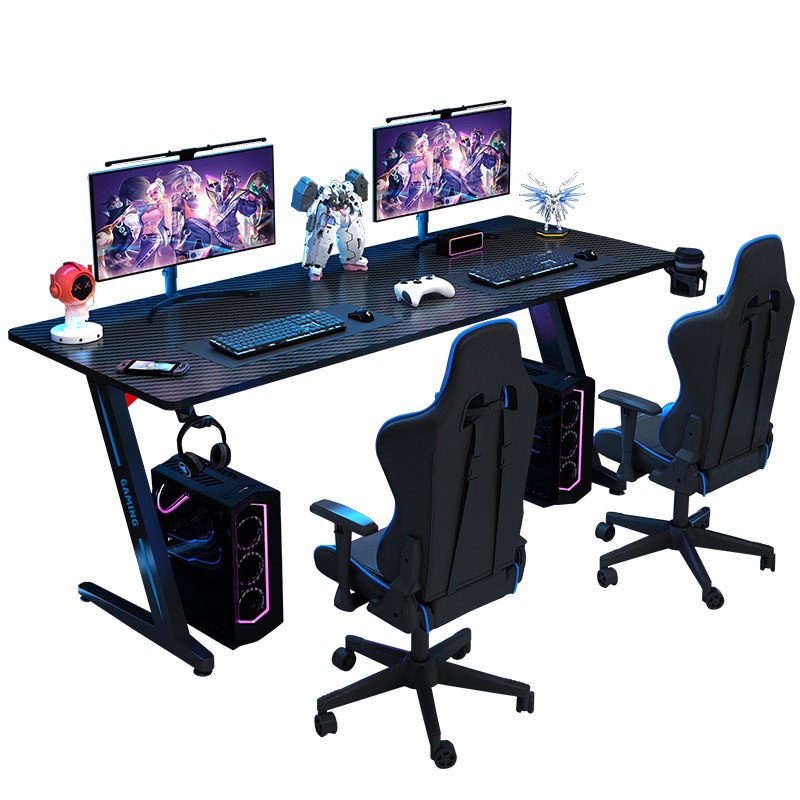 Z形超大尺寸1.8米2米加长加宽电竞游戏电脑桌子 人单人多人桌子