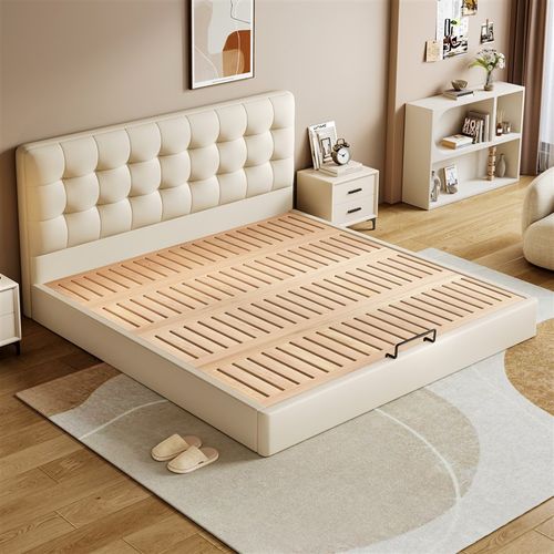 全实木超薄齐边床头加厚加宽榫卯静音榉木床板可任意尺寸定制